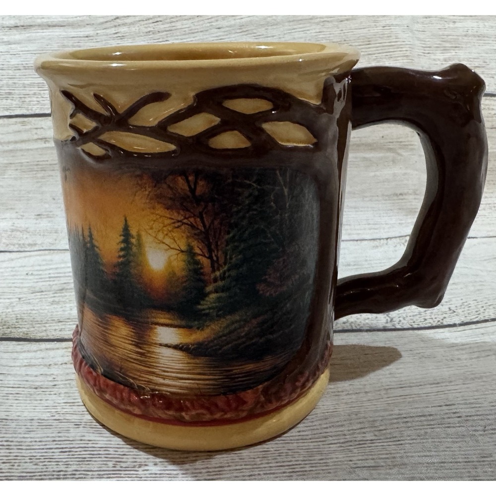 Wild Wings Evening Solitude Lake Camping Sculpted Coffee Mug Cup Terry Redlin